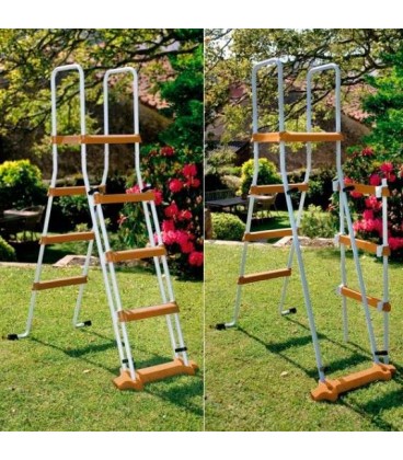 Piscina sobre suelo de acero decoración madera Ø 460 x 132 cm. KITPR458WO