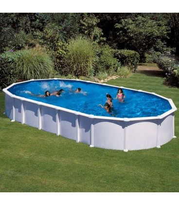 Piscina GRE serie Haiti ovalada de acero chapa blanca 730 x 375 x 132 cm. KITPROV7388