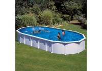 Piscina GRE serie Haiti ovalada de acero chapa blanca 730 x 375 x 132 cm. KITPROV7388