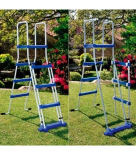 Piscina GRE serie Haiti ovalada de acero chapa blanca 730 x 375 x 132 cm. KITPROV7388 2