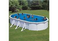 Piscina GRE serie Fidji ovalada de acero chapa blanca 730 x 375 x 120 cm. KIT730ECO