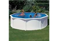 Piscina GRE serie Fidji redonda de acero chapa blanca Ø 240 x 120 cm. KIT240ECO