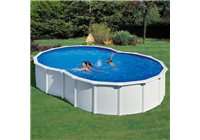 Piscina GRE serie Varadero ovalada de acero chapa blanca 640 x 390 x 120 cm. KITPROV6270