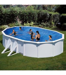 Piscina GRE serie Bora Bora ovalada de acero chapa blanca 610 x 375 x 120 cm. KITPROV613