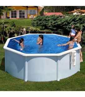 Piscina GRE serie Bora Bora ovalada de acero chapa blanca KITPROV613 Ø 460 x 120 cm. KITPR453