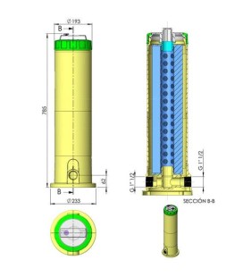Filtro cartucho cilíndrico doble 10.000 L/H Astralpool. 00649 2
