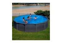 Piscina elevada GRANADA aspecto grafito Ø 550 x 132 cm Gre. KITPR558GF