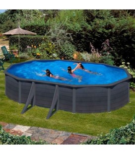 Piscina elevada GRANADA aspecto grafito 610 x 375 x 120 cm Gre. KIT610GF
