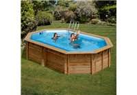 Piscina elevada de madera ovalada Cannelle 551 x 351 x 119 cm Gre. 790087