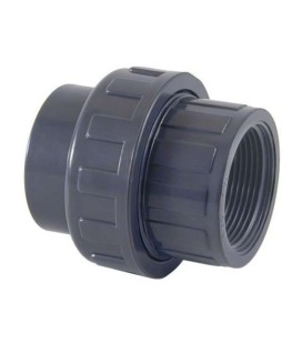 Enlace tres piezas mixto PVC 40 x 1/4" Cepex. 02339