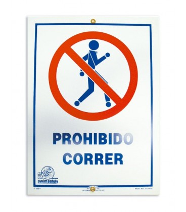 Cartel seguridad PROHIBIDO CORRER. 100692