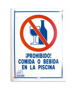 Cartel seguridad PROHIBIDO COMIDA O BEBIDA. 100695