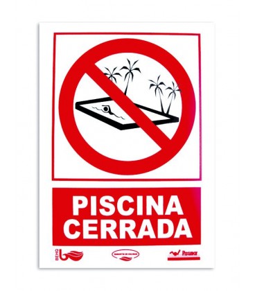 Cartel seguridad PISCINA CERRADA. 101169