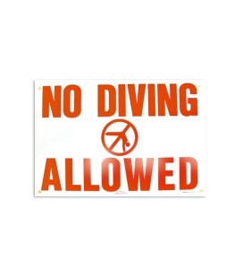 Cartel seguridad inglés NO DIVING ALLOWED. 100698