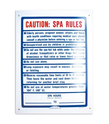 Cartel seguridad inglés SPA RULES. 101170