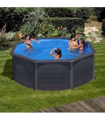 Piscina elevada circular aspecto grafito Ø 240 x Gre. KIT240GF