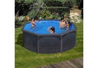 Piscina elevada circular aspecto grafito Ø 240 x Gre. KIT240GF