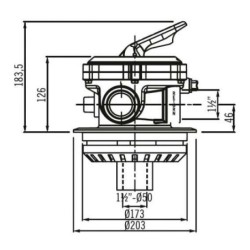 Válvula selectora Astralpool tornillos TOP 1 1/2" Flat. 34546