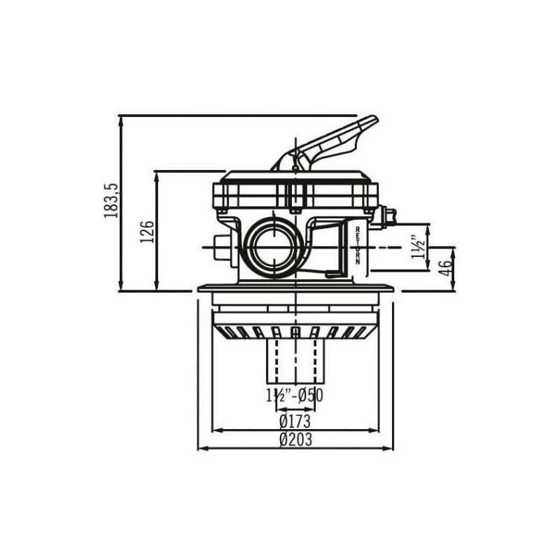 Válvula selectora Astralpool tornillos TOP 1 1/2" Flat. 34546