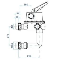 Válvula selectora 2 1/2" Magnum Astralpool. 24837