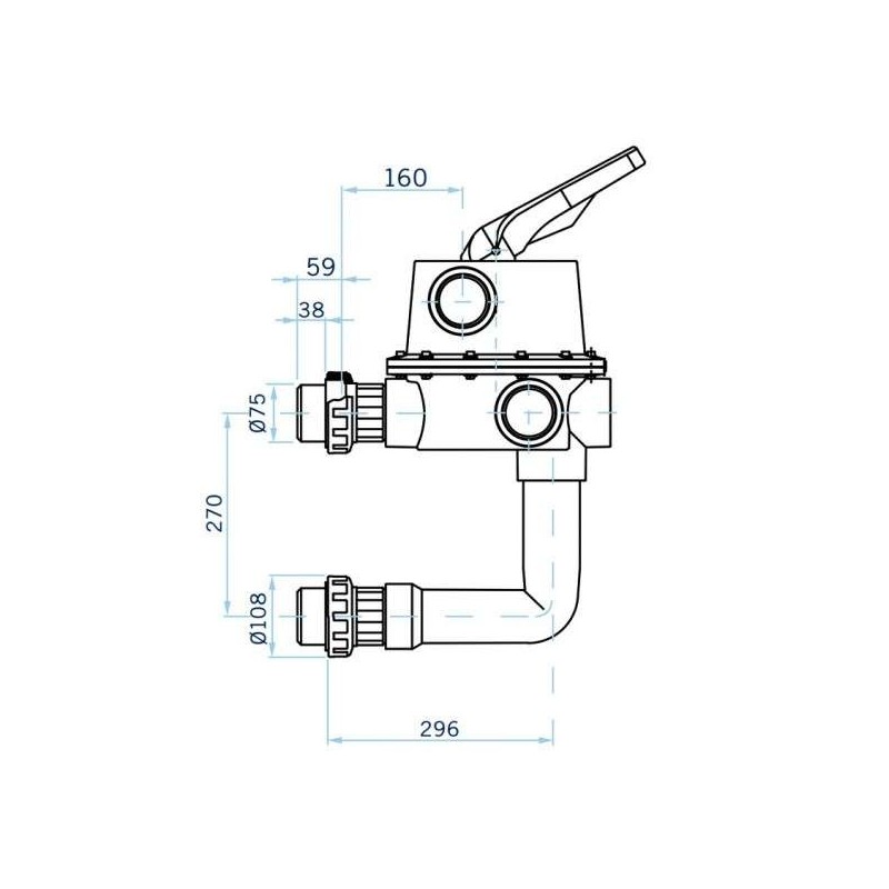 Válvula selectora 2 1/2" Magnum Astralpool. 24837