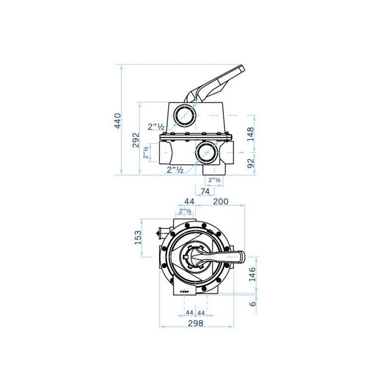Válvula selectora 2 1/2" Magnum Astralpool. 24837