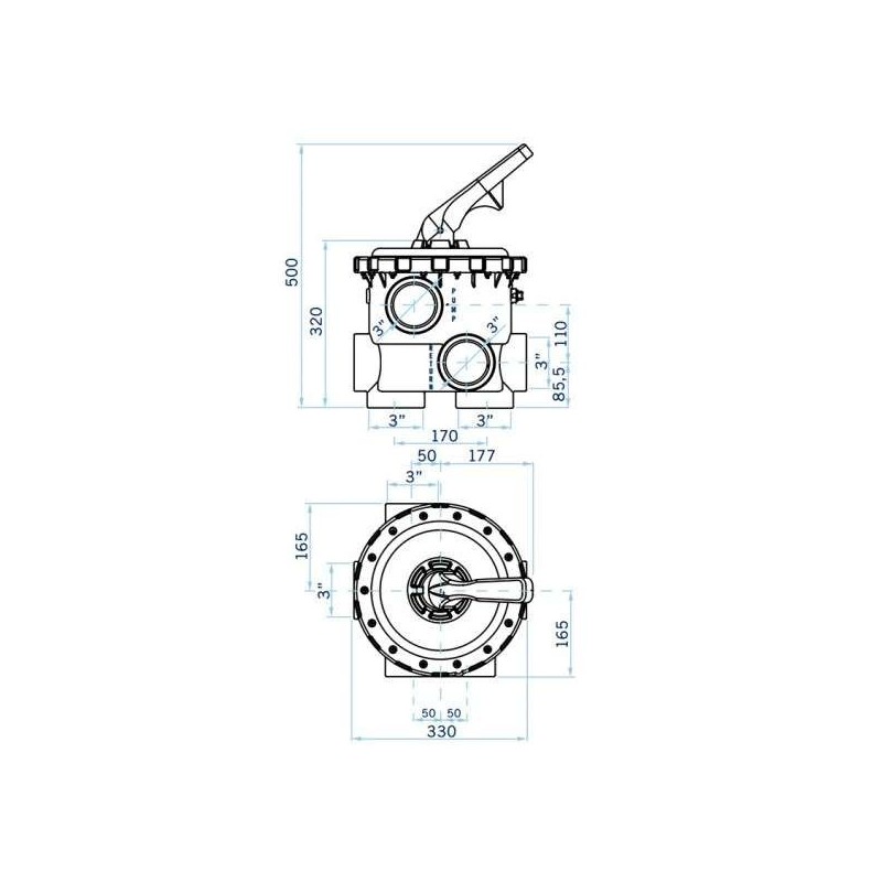 VÁLVULA SELECTORA 3" MAGNUM ASTRALPOOL. 28515