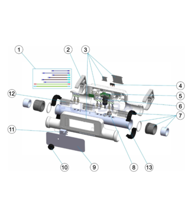 CONJUNTO CARCASA INTERCAMBIADOR CALOR ASTRALPOOL. 4407010029