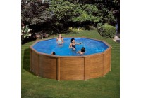 Piscina GRE Pacific redonda imitación madera Ø 300 x 120 cm. KIT300W