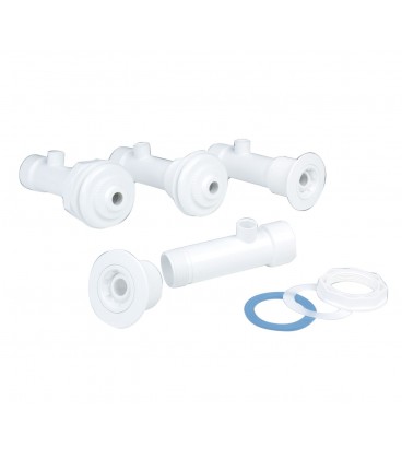 Kit hidromasaje piscina poliéster 190mm Blanco. 32114