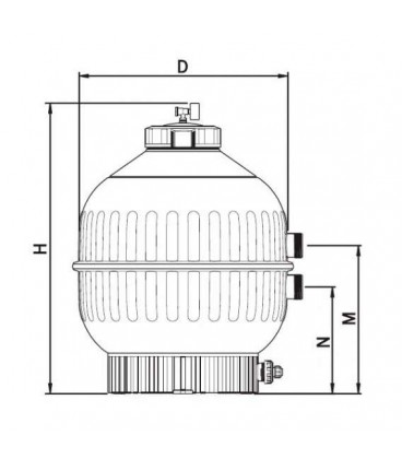 FILTRO CANTABRIC Ø 600 LATERAL SAL. 1 ½ Válvula tornillos. 15783CP