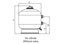 Filtro Berlín Ø 500 SAL Lateral 1 1/2" Sin Válvula. 00541-0100