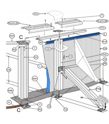 Kit 10 playas piscina ovalada blanca Gre. PLY150101330