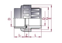 Enlace tres piezas PVC Diámetro 63 Cepex. 02332