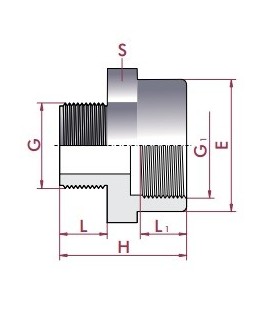 Reducción Roscada PVC macho x hembra D. 3/8" x ½". 02270 2