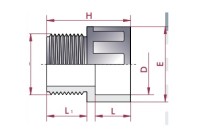 Terminal rosca macho PVC Diámetro 50 a 1-1/2" Cepex. 02106