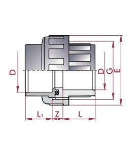 Enlace tres piezas PVC Diámetro 50 Cepex. 02331 2