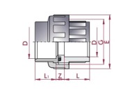 Enlace tres piezas PVC Diámetro 50 Cepex. 02331