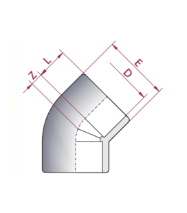 Codo PVC Diámetro 50 45º Cepex. 01750 2