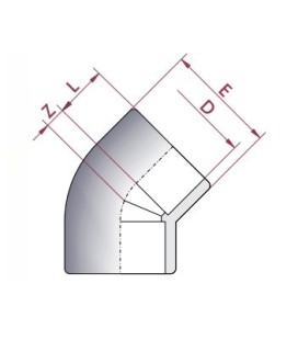 Codo PVC Diámetro 63 45º Cepex. 01751 2