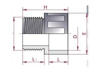 Terminal rosca macho PVC Diámetro 63 a 2" Cepex. 02107 50 UD