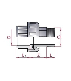 Enlace tres piezas mixto PVC Diámetro 63 a 2" Cepex. 02358 2