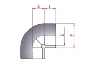 Codo PVC Diámetro 40 90º Cepex. 01715