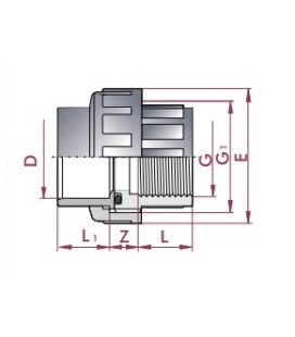 Enlace 3 piezas mixto D.63 x 2" Cepex. 02341 2