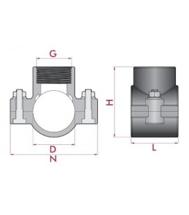 Collarín de toma PP D.110 x 1" Cepex. 06013 2