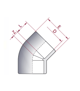 Codo PVC Diámetro 50 45º Cepex. 01750 2