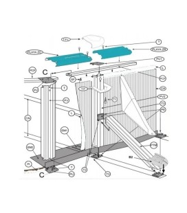 Playa lateral ZC para piscina ovalada 1,20m Gre. PLY150040540 2