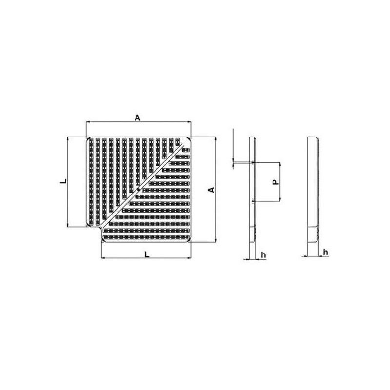Placa esquina canal rebosadero 90o 22x295mm Astralpool. 22381