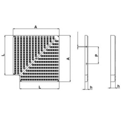 Placa esquina canal rebosadero 90o 22x335mm Astralpool. 22382