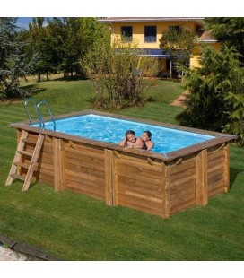 Piscina elevada de madera...